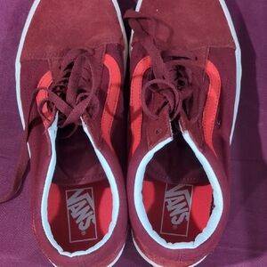 Vans Burgundy and Red Sneakers